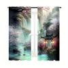 2PCS HD Oriental Scenery Curtains Polyester Rod Pocket for Bedroom Living Room Office Home Decor
