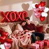 28Pcs Love Heart Shape Foil Balloons10inch Red Pink Heart XOXO Balloon Wedding Valentines Day Anniversary Girls Party Supplies