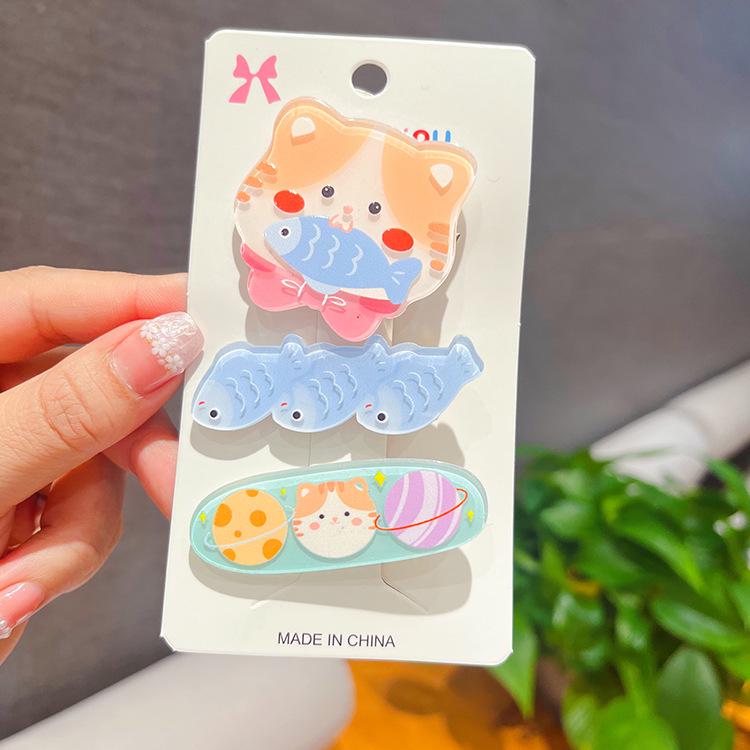 Korean Style Cute Bear Hairpin Set for Women – Summer Girlish Heart Bangs Clip