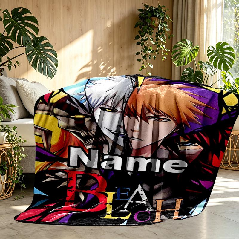 Custom Name Personalized BLEACH Print Blanket, Home Decor, Bedroom, Sofa, Camping, Couch, Gifts for Birthday ChristmasEnthusiasts