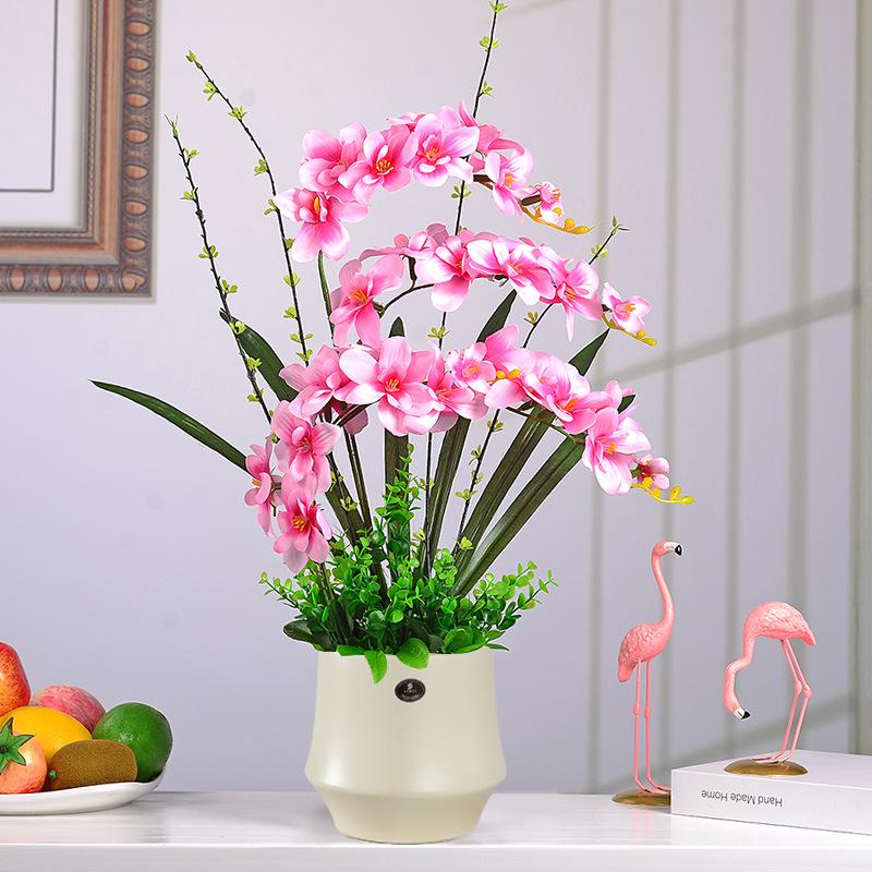 Artificial Phalaenopsis Flower Set: Indoor TV Cabinet Decor