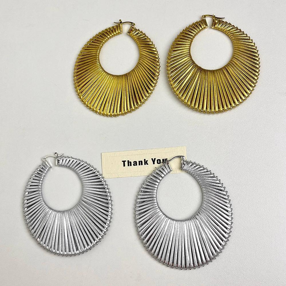 Retro Exaggerated Woven Entwined Earrings Women's Fashionable Large Ear Rings Dress Accessories Trendy Jewelry Accessories