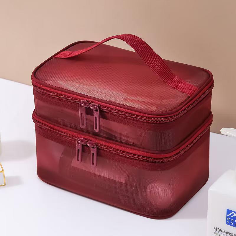 Large Mesh Makeup and Toiletry Bag - Portable, Travel-Friendly, Customizable Logo