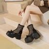 Fashion 11cm Air Mesh Breathable Spring Motorcycle Ankle Boots Summer Ladies Hollow ZIP Boots Woman Fashion Patent Leather Shoes Sandals