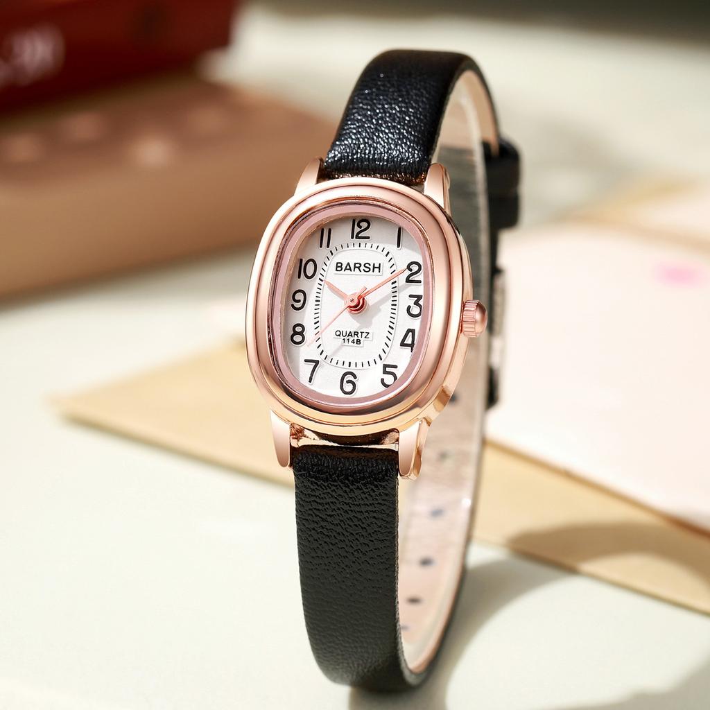 New Fashion Oval Dial Women Quartz Watches Simple Thin Leather Strap Women Wristwatch Vintage Arabic Numerals Dial Clock Gifts