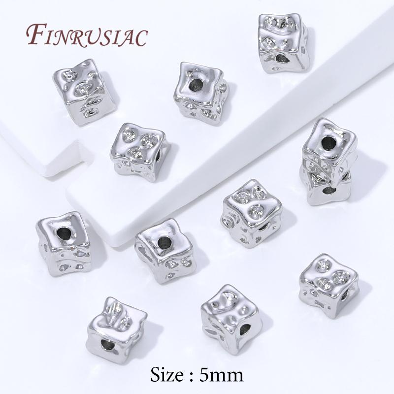 4/8Pcs 18K Gold Plated Decorative Beads,Spacer Beads For Jewelry Making,Metal Separator Bead For Bracelets DIY Accessories