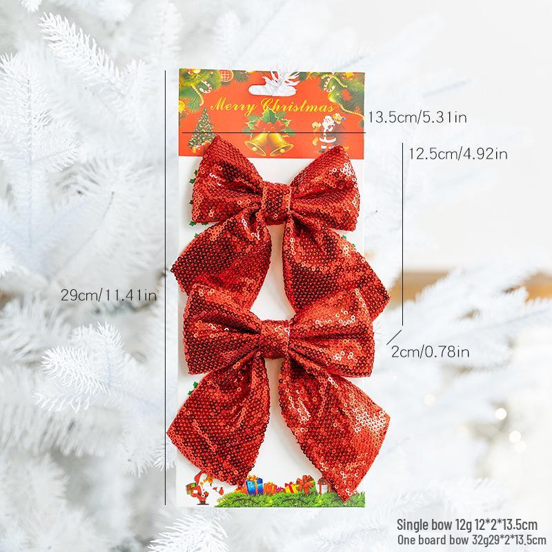 Large Pink and Gold Glitter Christmas Bow Ornament