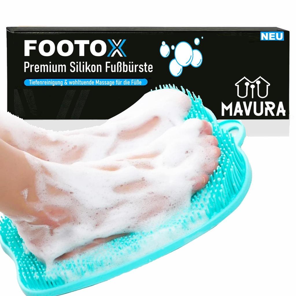 FOOTOX Spazzola in Silicone per Piedi Spazzola Lavapiedi Massaggio Piedi Tappetino Doccia Tappetino Esfoliante per Piedi