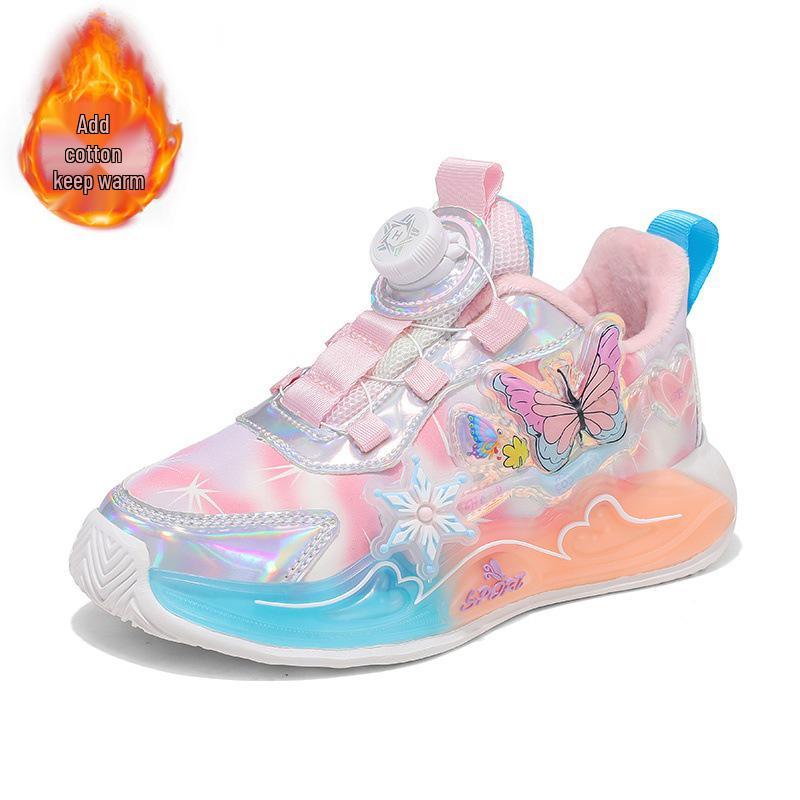 2025 Winter Wasserdichte Rutschfeste Mädchen-Sportschuhe mit Baumwollfleece - Stilvoll und Warm für Ältere Kinder