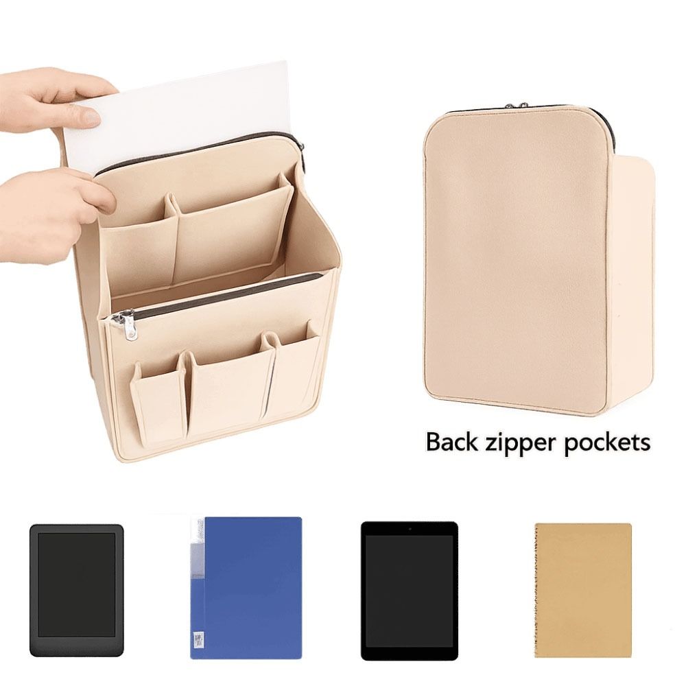 Multi-Pocket Backpack Organizer Insert Felt Insert Cosmetic Bag Portable Storage Bag  Travel