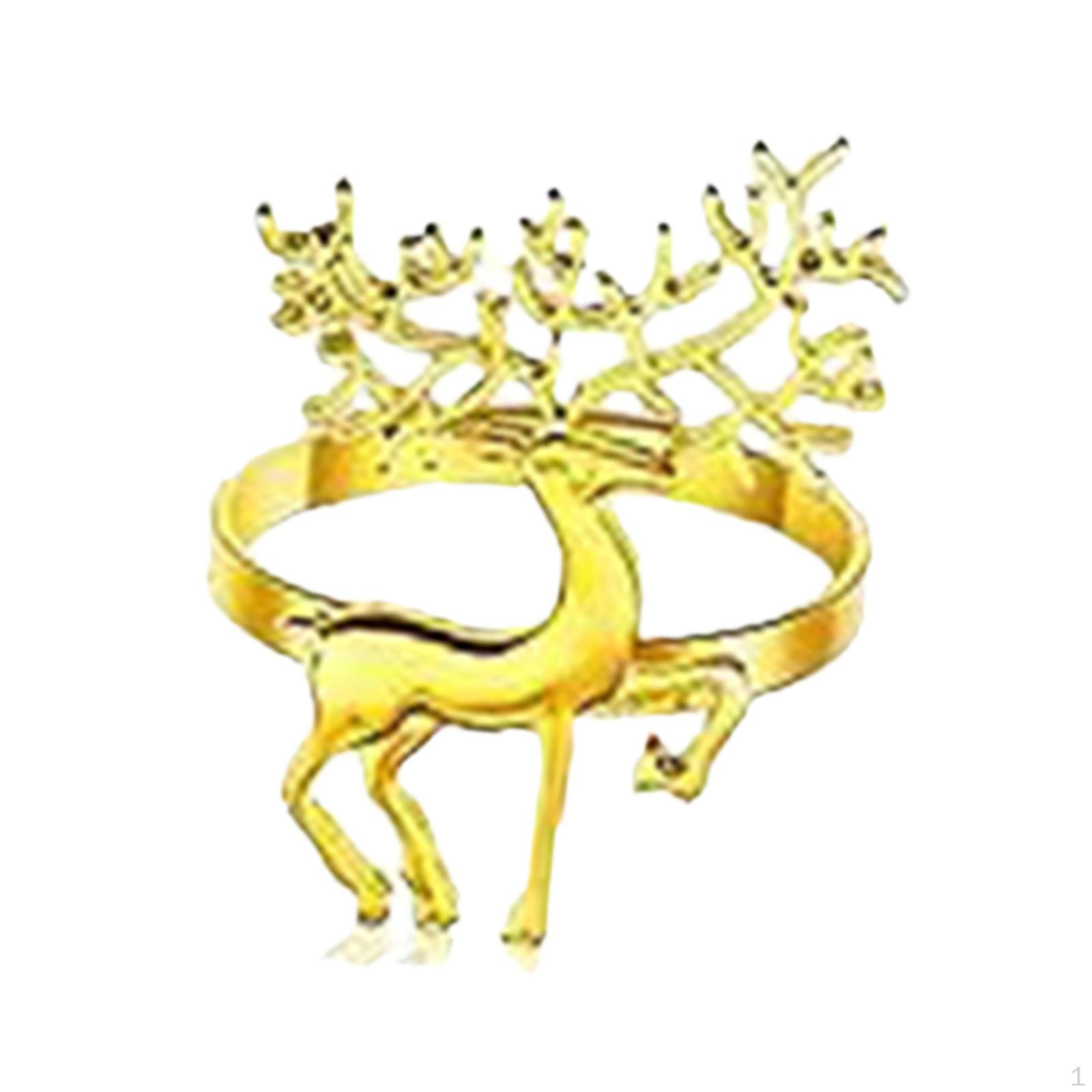 

6 шт. Рождественские олени кольца для салфеток держатели для оленей украшения стола для рождественского фестиваля Gold