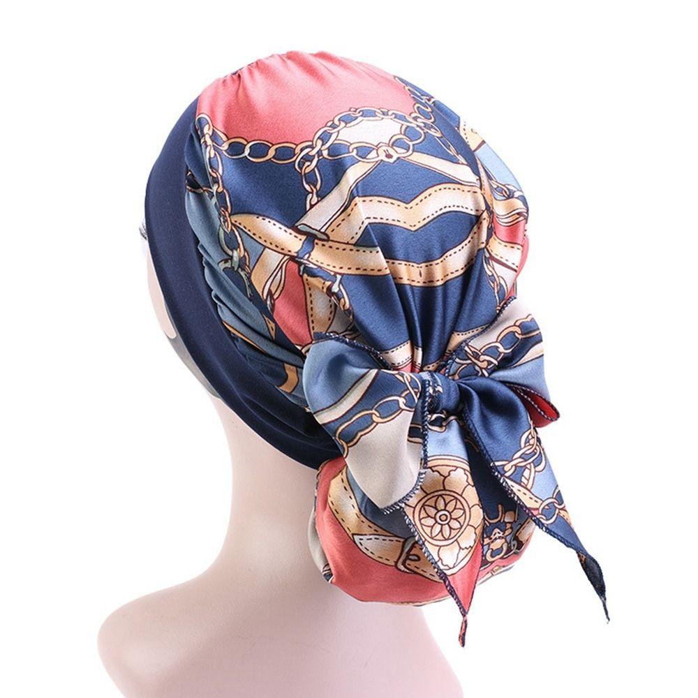 Satin Silk Sleep Cap Nightcap Hijab Wrap Hat Turban Cap Silky Bonnet Elastic Hair Band Head Scarf