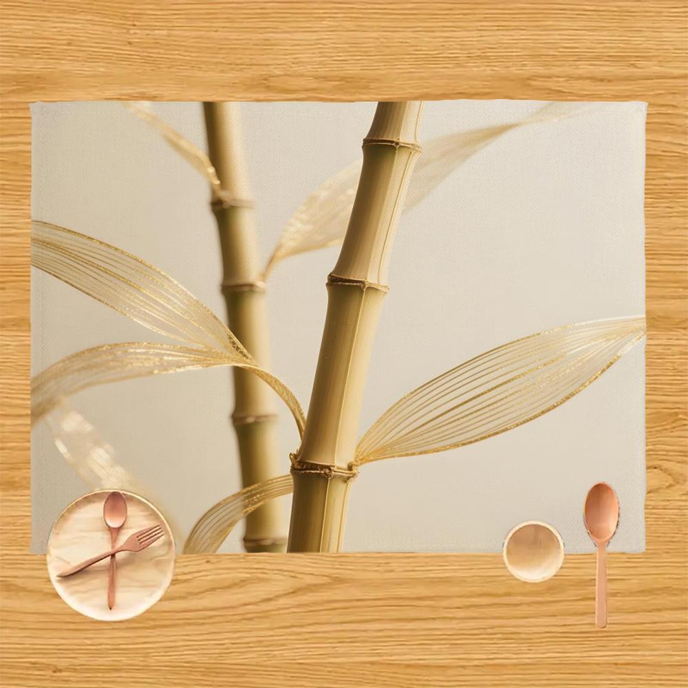 1pc Placemat Brown Bamboo Pattern Table Mat For Dining Table Kitchen Accessories Coffee Tea Coaster