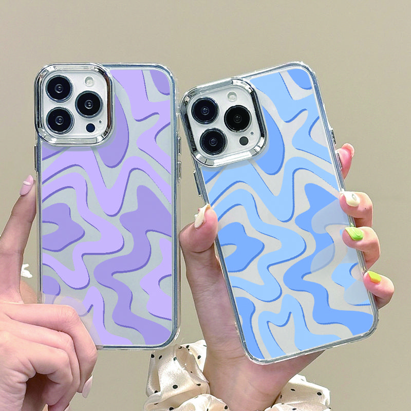 

Однотонный противоударный чехол с полосатым узором для iPhone 16 Pro Max 15 Pro 14 Plus 13 12 Pro Max 11 с покрытием рамки линзы прозрачный мягкий чехол из ТПУ iPhone 16 розовый