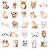 50 Watercolor Cat Stickers Cute Cartoon Cute Pet Cat Stickers Laptop Decoration