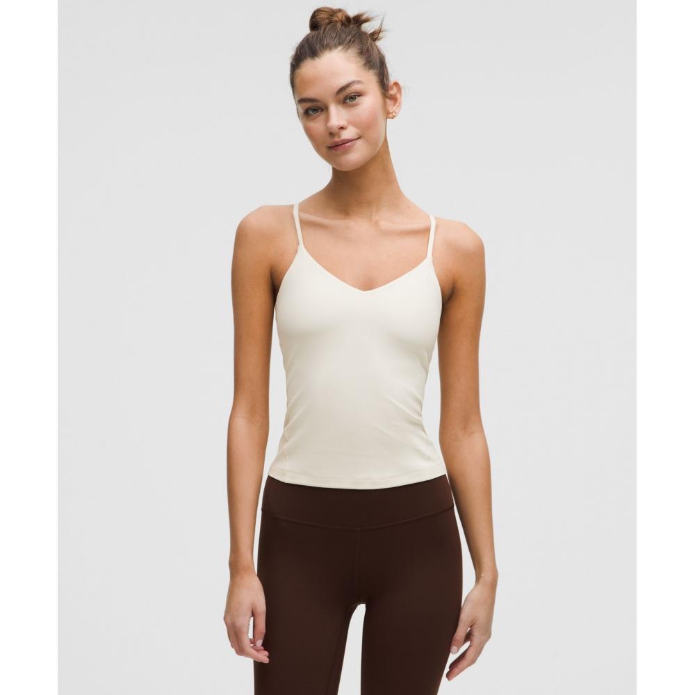 

Lululemon Выровнять талию Длина Топ-топ CAmi AB Cup Светло-слоновая кость 8