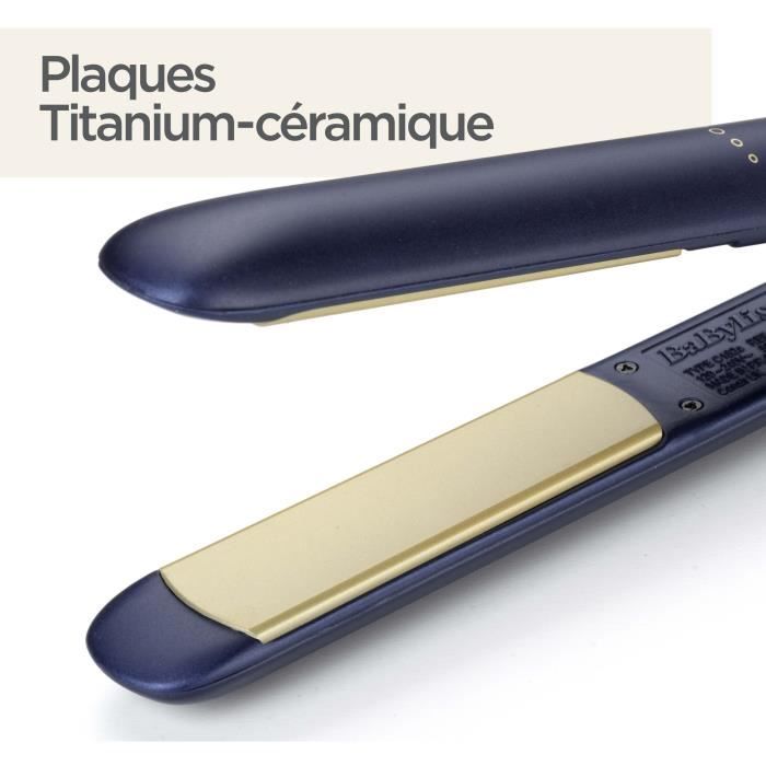 Lisseur - BaByliss - Lisseur Midnight Luxe 235 - plaques flottantes en titane-céramique - jusqu'à 235°C