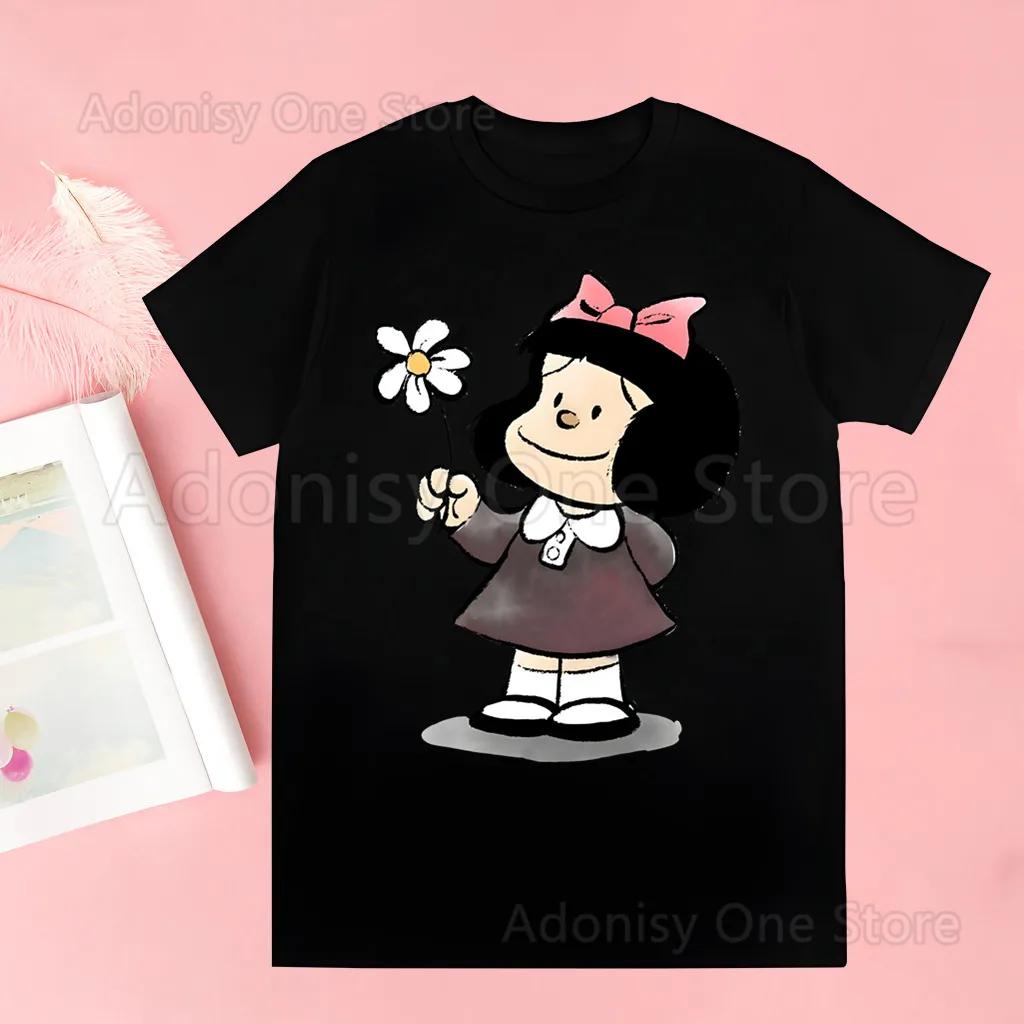 Mafalda Comic Ulzzang Cartoon Kawaii Men Harajuku Tops Summer Tops Graphic Tees Men Kawaii T-shirt Clothes boysT Shirt