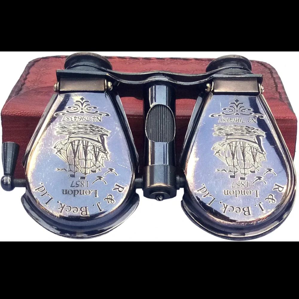 

Старинный латунный морской подзорный бинокль – 10,16 см, черный, ручная реплика как