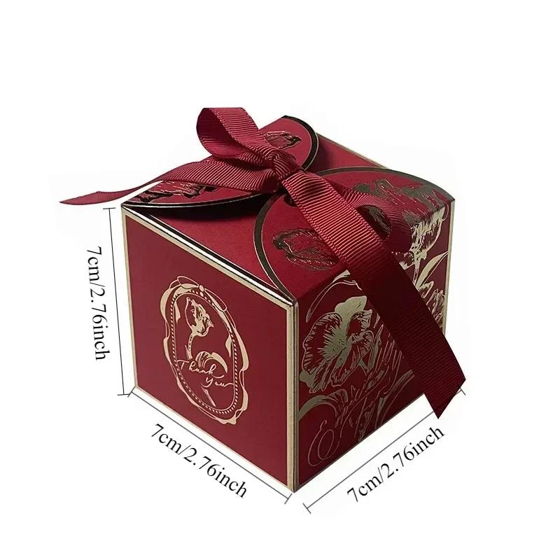 

10/20/50pcs Tulips Flower Candy Boxs Gift Cardboard Box Wedding Candy Box Wedding Accompanying Paper Gift Box Bonbons Verpakking 10pcs червоний