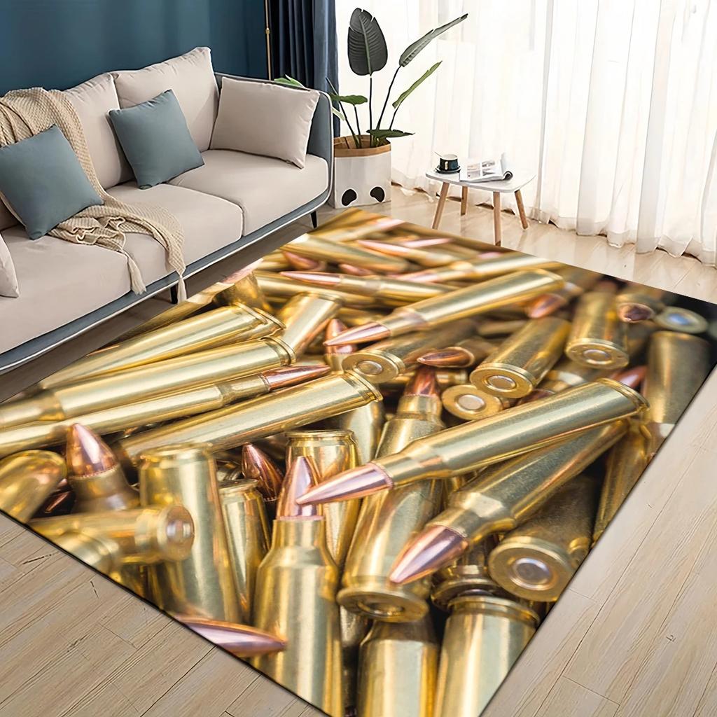 27 Arten Coole Verschiedene Arten von Pistolenkugeln Teppich für Wohnzimmer Schlafzimmer Haus Sofadekoration, Kinder Spielen Rutschfeste Bodenmatte