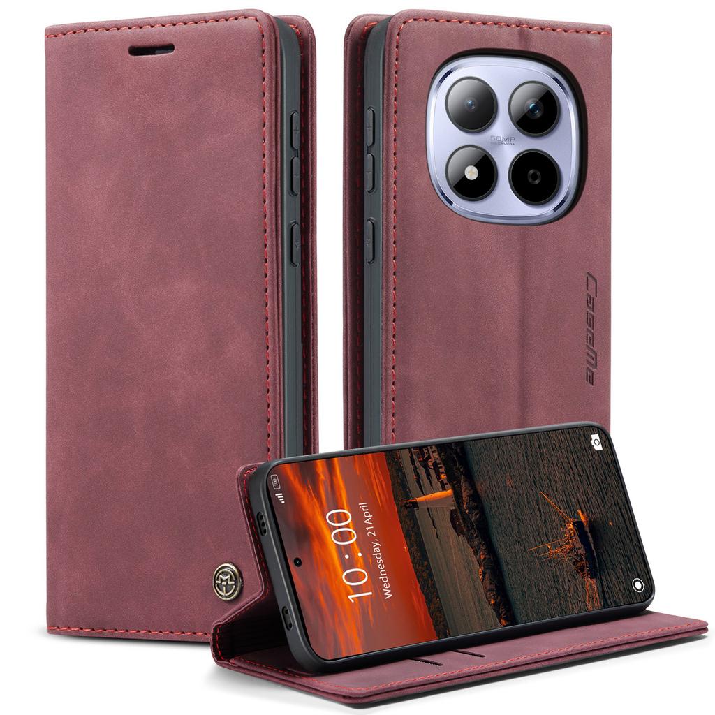 Pro Xiaomi Redmi Note 15 Pro 4G (Globální) Peněženkové pouzdro CASEME řady 013 PU kůže kryt na telefon stojánek