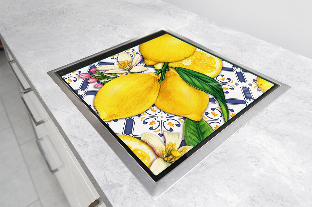 GLAS-KOCHFELD-SCHUTZPLATTE 50x52 ZITRONEN