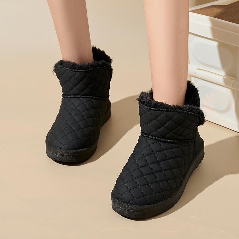 Zimní platformové sněhule pro ženy Voděodolné s plyšovou fleecovou podšívkou Vycházkové kotníkové boty Dámské teplé s podšívkou z umělé kožešiny Protiskluzové kotníkové boty