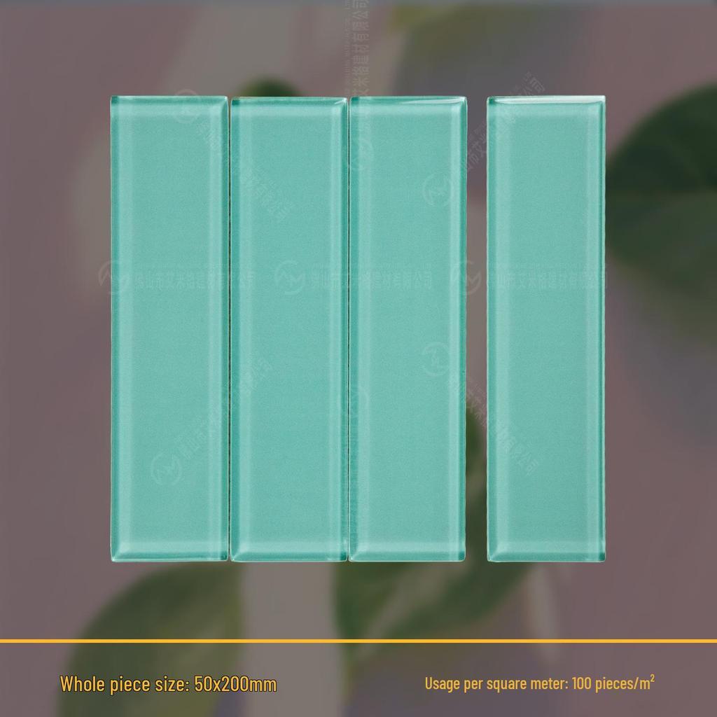 Dopamine Glass Handmade Tile: 50x200mm for Bathroom, Kitchen, Bar, and Shop Walls