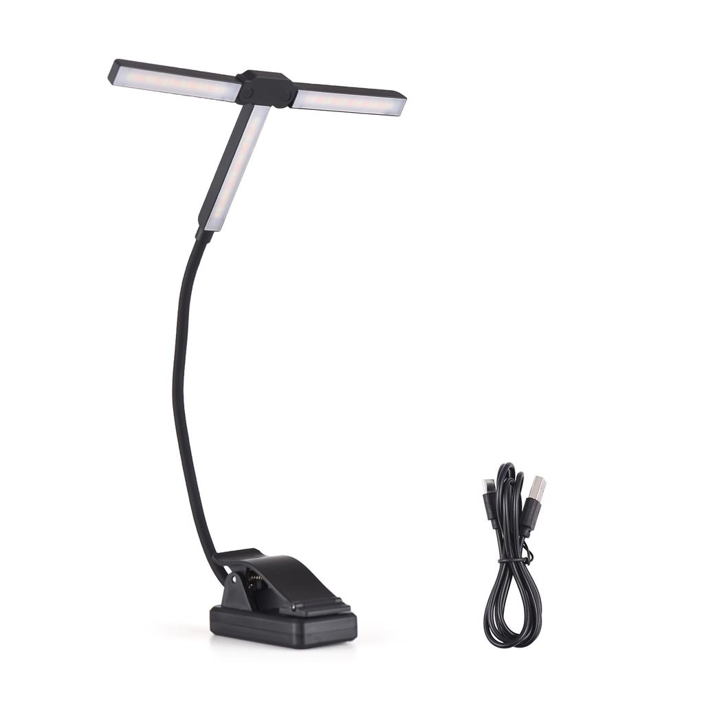 Notenpultleuchte mit Klemme T-Form Faltbare Lampe 51 LED-Perlen 4 Farbtemperaturen 12 Helligkeiten
