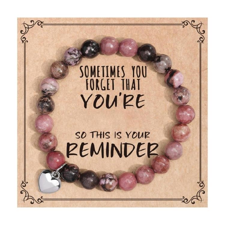 Dainty Heart Chain Bracelet Alloy Charm Wristlet Smooth Edged Natural Stone Charm For Comfortable Daily Elegant