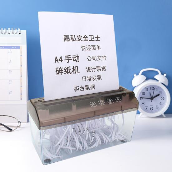 מגרסה ידנית נייר A4 מגרסת נייר ידנית מגרסה ידנית 3 מ"מ חתוך רצועה מסמכי חלון שקוף כלי לחיתוך נייר נייר מכתבים למשרד ביתי