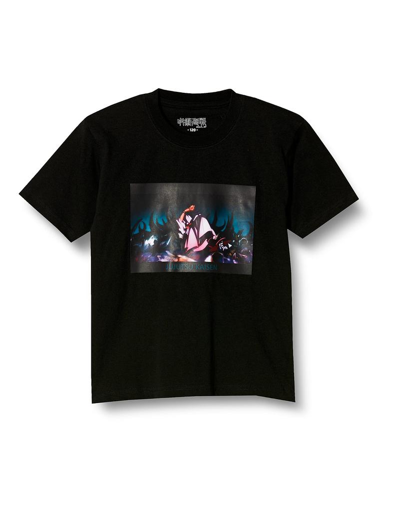 Jujutsu Kaisen Kids' Short Sleeve T-Shirt, Double-Sided Sukuna, Black, Size 110