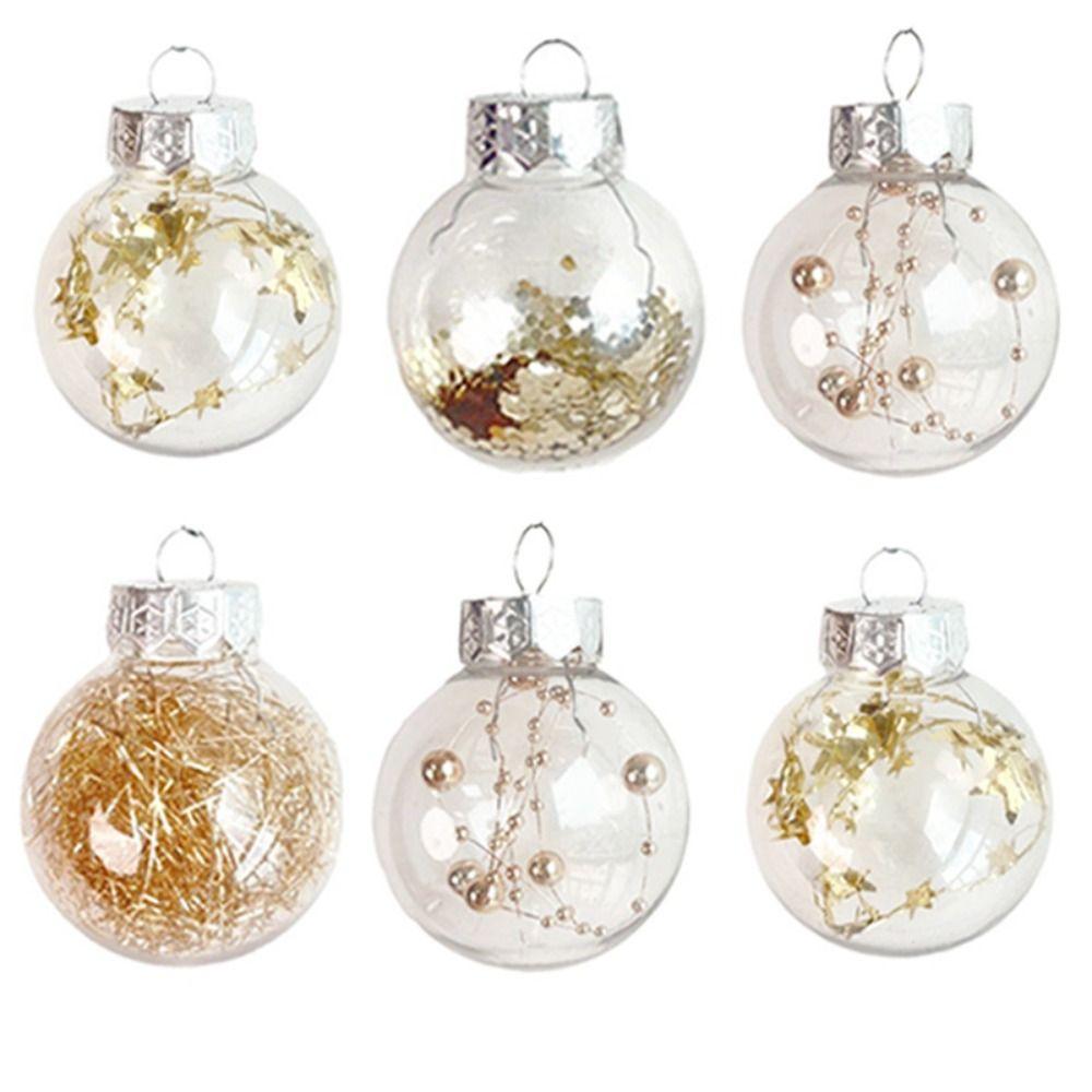 Round Christmas Hanging Balls 6cm/8cm Xmas Tree Pendants Party Favors
