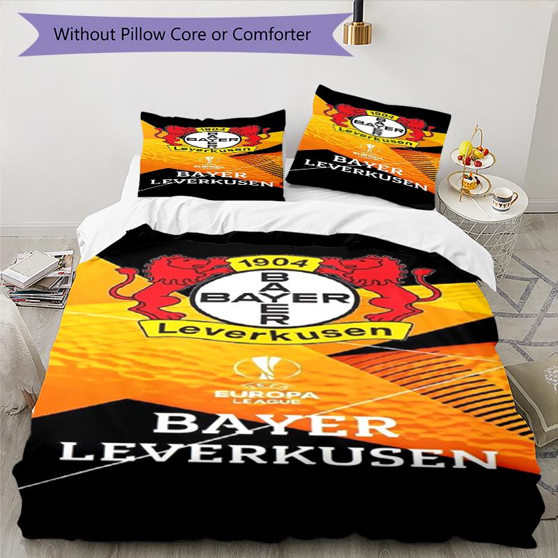 3pcs Bayer Leverkusen Bedding Set Duvet Cover Closure Includes 1 Duvet Cover & 2 Pillowcases, Soft and Comfortable for All Seasons.