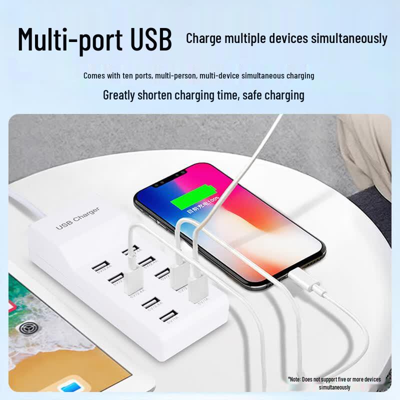 50W Multi-Port USB Fast Charging Power Strip