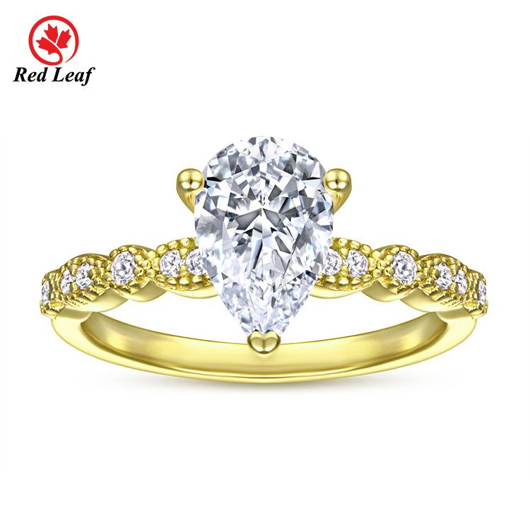Redleaf Fashion Jewelry 18K 24K Gold Men Women Minimalist 925 Sterling Silver Ring Gold Plated Ring