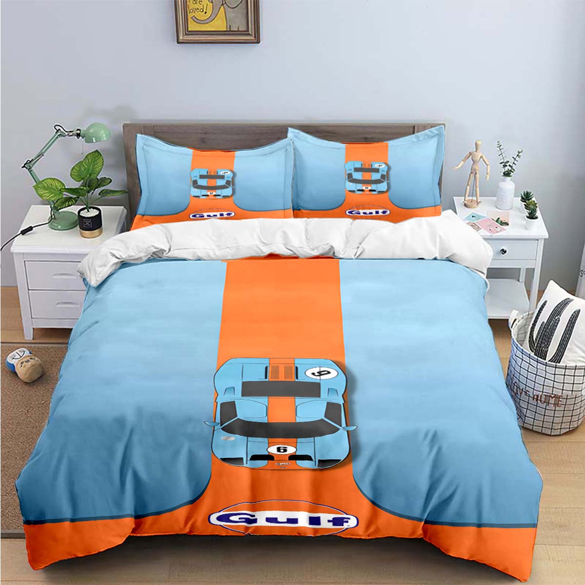 

Fashion G-Gulf Racing Pattern Bedding Sets Bed Supplies Set Duvet Cover Comforter Set Bedding Set Luxury Gift EU Twin 135x200cm