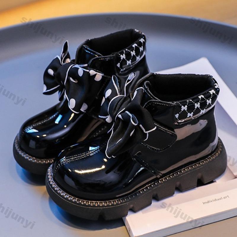 Girls Children's Boots Butterfly Knot Princess Boots 2024 Autumn/Winter New Baby Anti Slip Comfortable Waterproof Short Boots