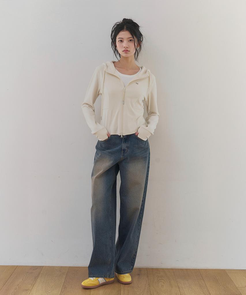 KOOLKITTEN [Straight Wide/Daily] Daily Straight Wide Denim Pants (Indigo)