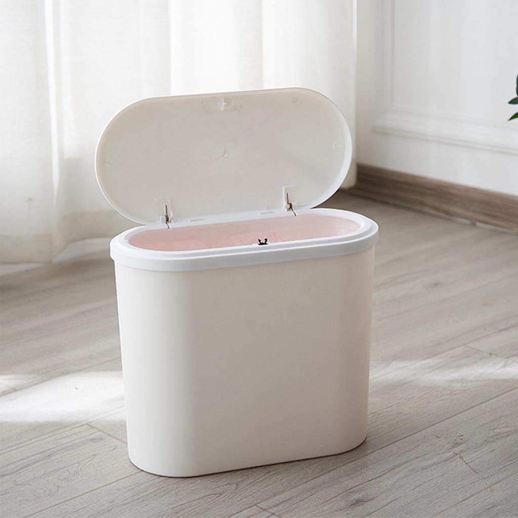 Bathroom Trash Can Multipurpose Large Capacity Modern Nordic Style Kitchen Garbage Can with Press Type Lid for Home