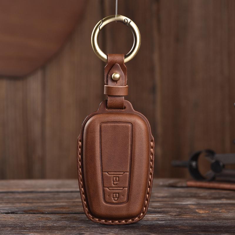 Genuine leather Protector For TOYOTA Camry CHR Corolla RAV4 Avalon Land Cruiser Prado Prius Key Case Cover Fob