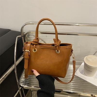 High Value Retro Brown Small Bag Women'S Versatile Messenger Bag Portable Bucket Bag