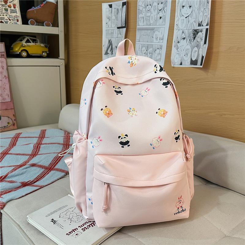 Cartoon Print Student Bag Large Capacity Travel Backpack Women's Backpack