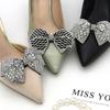 2Pcs Crystal Rhinestones Wedding Party Prom Bows Shoe Clips Buckles Decorations DIY Craft Accessories for Bride Women