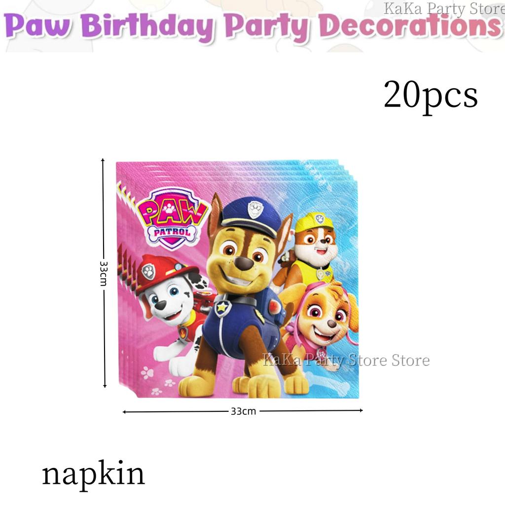 Paw Patrol Birthday Party Decor Dog Skye Disposable Tableware Tablecloth Cup Plate Baby Shower Kids Gift Girl Boy Party Supplies