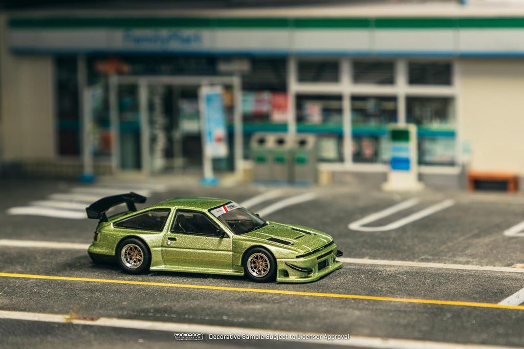 Speedmaster Japan TARMACWORKS Scale Toyota Sprinter Trueno AE86 Widebody Green Finished Model 1/64 (T64G-060-GR)