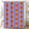 Modern 3D Printed Shower Curtain With Purple And Orange Floral Pattern Waterproof Fabric Bathroom Decor Size Customizable For Yo