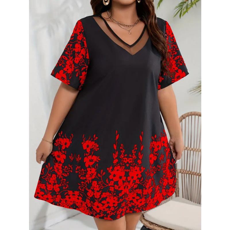 BITCED Fashion Summer Spring Short Sleeve V-Neck Casual Dresses