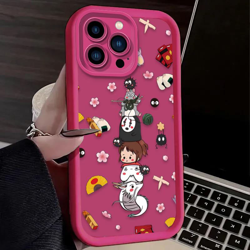 Cartoon Cute T-Totoros Phone Case For iPhone 17 Air 16 16E 15 14 13 12 11 Pro Max X XS X S Max XR SE 2020 SE4 7 8 Silicone Cover
